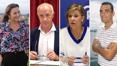 De izquierda a derecha: Sabela Fole, candidata en Cambados; Gonzalo Dur�n, alcalde de Vilanova; Ana Granja, candidata en Vilagarc�a y Diego Portela, un rostro nuevo para O Grove