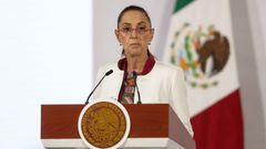 La presidenta mexicana Claudia Sheinbaum en una conferencia de prensa