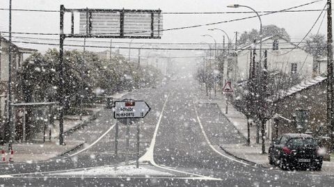 As nevaba en Bveda, a poco ms de 300 metros de altitud, a eso de las once de la maana de este viernes