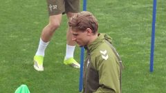 Carl Starfelt, en un entrenamiento del Celta en la Cidade Deportiva Afouteza.
