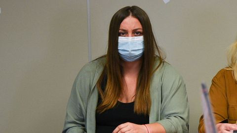Mar�a Gombau sentada en la Audiencia de Valencia donde es juzgada por el presunto asesinato de sus dos hijos