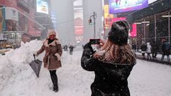 La gran nevada en Times Square
