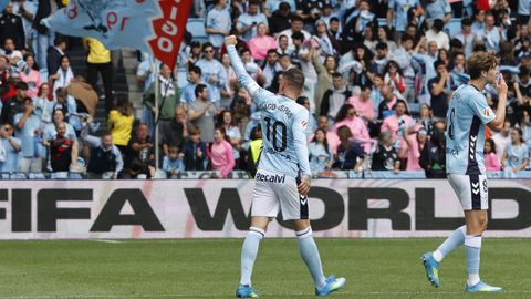 Iago Aspas, tras marcar el segundo gol del Celta ante el Elche el domingo.