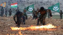 Milicias kurdas del PAK entrenando en Erbil, la capital regional del Kurdist�n en Irak.