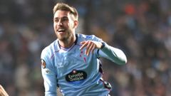 �scar Mingueza, celebrando un gol del Celta en Europa League.