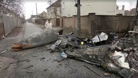 Casas daadas en Ucrania por los ataques rusos