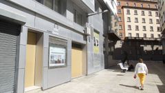 Aspecto actual del Hotel Almirante tras el tapiado de varios accesos.