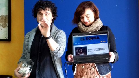 Rafa Posada y Silvia Cos�o en la presentaci�n de �El Soma�
