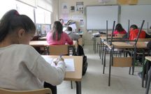 Los alumnos del CEIP Fri�ns realizando la rev�lida. 