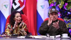 Daniel Ortega, junto a su mujer y copresidenta de Nicaragua, Rosario Murillo, en una imagen del 2024