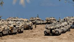 Tanques israel�es en la frontera con Gaza.