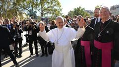 Leon XIV�durante su visita a Francia
