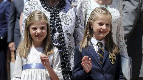 La infanta Sofa, a la salida de la parroquia Asuncin de Nuestra Seora de Aravaca donde su hermana recibi la Primera Comunin en mayo de 2015