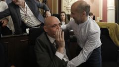 Armando Ojea y Gonzalo P�rez J�come, celebrando la investidura del d�a 15 de junio del a�o 2015