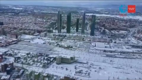 La nevada sobre Madrid, a vista de p�jaro