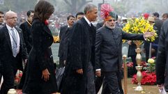 Modi y Obama durante el desfile militar.