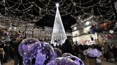 Encendido de las luces de Navidad en Ourense el a�o pasado.