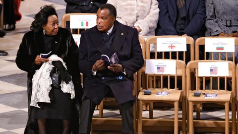 El presidente de la Repblica Democrtica del Congo, Denis Sassou Nguesso, con su mujer, Antoinette Sassou Nguesso