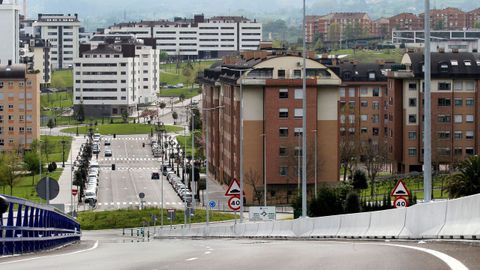 Vista de uno de los accesos al Hospital Universitario Central de Asturias (HUCA)