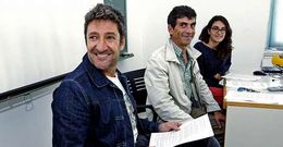 Javier Perib��ez, Fernando Carrera y Candela Alvarellos, ayer, en la Escola de Restauraci�n.