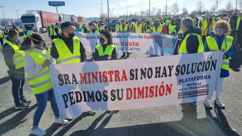 Marcha a pie de los transportistas de Lugo.