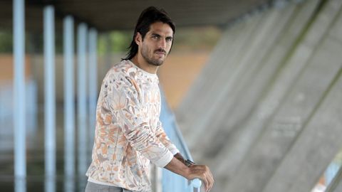 El que fue jugador del Celta Joaqu�n Larrivey, en A Madroa durante esa etapa en Vigo.