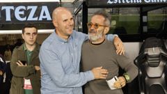 Los entrenadores del Celta Fortuna y del Tenerife, Fredi �lvarez y �lvaro Cervera, este lunes en Bala�dos.
