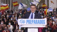 Feijoo, durante el acto en la Cidade da Cultura para presentar su candidatura a dirigir el PP nacional.