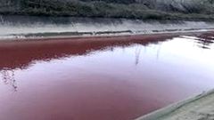 El r�o Pinzales, te�ido de rojo