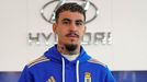 El futbolista franc�s Brandon Domingues, durante su presentaci�n este jueves como nuevo jugador del Real Oviedo