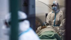 Un paciente covid, en un hospital de Roma