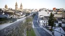 La muralla de Lugo y su entorno vac�os durante el confinamiento
