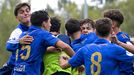 Los jugadores del juvenil A del Real Oviedo celebran un gol esta temporada
