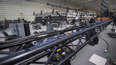 Montaje de la gala de los Premios Feroz, que se celebrar� este s�bado.