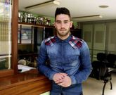 El portero coru��s, ayer en las oficinas del Racing en el estado municipal de A Malata.