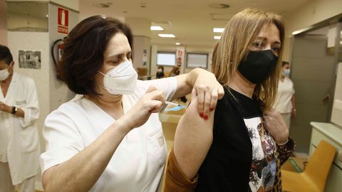 Vacunacin contra el covid-19 en el hospital de Burela