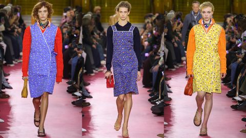 Tres de los mandilones del desfiles de Miu Miu