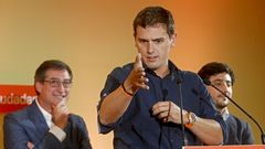 Albert Rivera, durante un mitin en Pontevedra, en la campa�a de las auton�micas del 2016