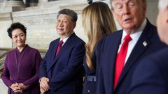 Xi Jinping y Donald Trump, con sus esposas, durante la visita a los Archivos Nacionales, en Washington