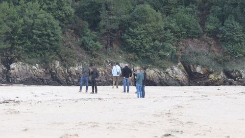 La playa de Os Muos, en Muxa, escenario de una descarga de droga, justo horas antes de que el narcosubmarino apareciera en la entrada de la ra Muxa y Camarias