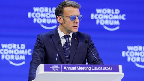 Macron, durante su comparecencia en Davos