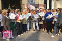 Responsables municipales en el photocall del Caf Moderno. 