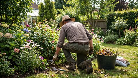 Un jardinero trabajando