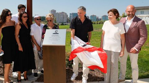 Inauguraci�n de la Playa Verde' Luis Enrique', este lunes en Gij�n.