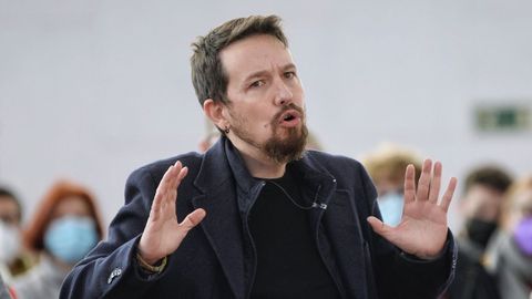 Pablo Iglesias en un acto de campa�a del candidato de Podemos en Castilla y Le�n el pasado mes de enero.