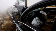 Brutal choque en cadena en la A-8