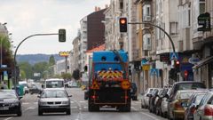 Trabajos de desinfecci�n en las calles de Xinzo de Limia