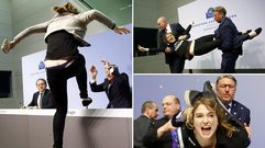 Confeti para interrumpir a Draghi