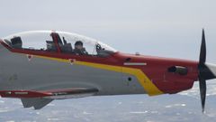 La princesa Leonor durante un vuelo en solitario dentro de su formaci�n en la Academia General del Aire y del Espacio.