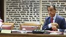 Silla vac�a en el senado tras la ausencia del ministro del Interior, Fernando Grande-Marlaska.